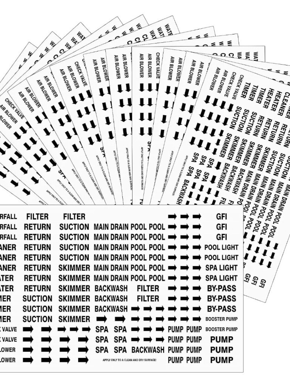 2500 Pcs Pool Equipment Identification Label Sticker, White